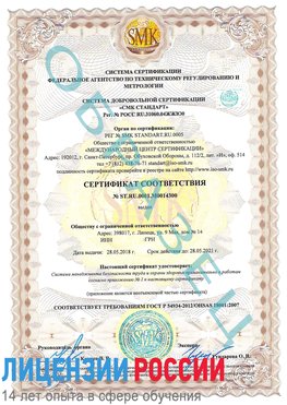 Образец сертификата соответствия Старая Полтавка Сертификат OHSAS 18001